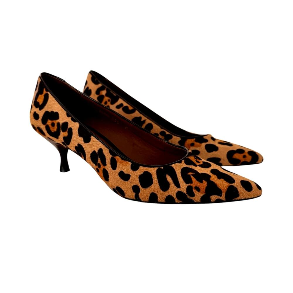 Donald Pliner Rome Calf Hair Leopard Animal Print Kitten Heels 8.5